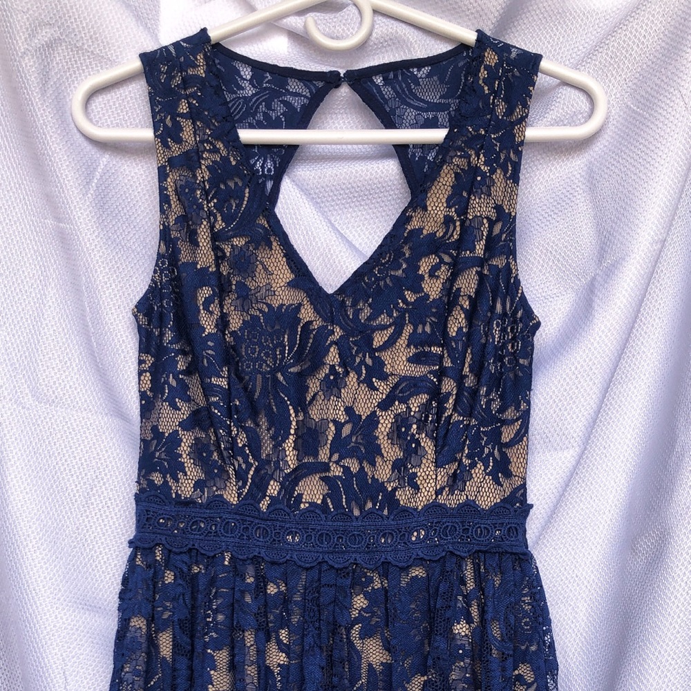 Women’s Dress, Francesca’s, Short, Sleeveless,Blue and Tan, XXS
